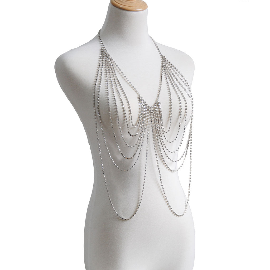 Fashion Multi Layered Fringe Diamond Body Chain