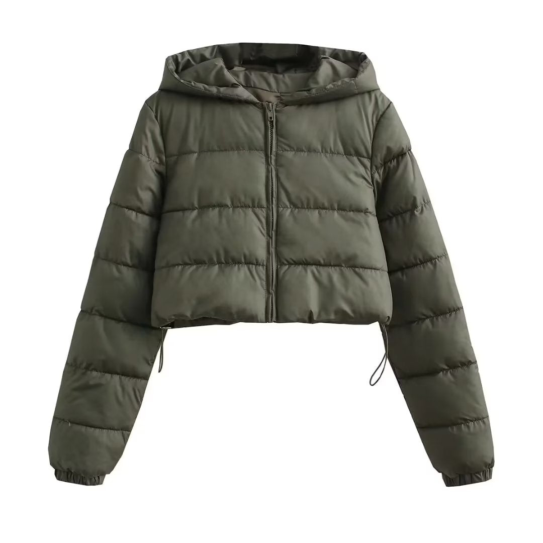 Autumn Women Clothing Urban Casual Short Hooded Cotton Coat Jacket Women