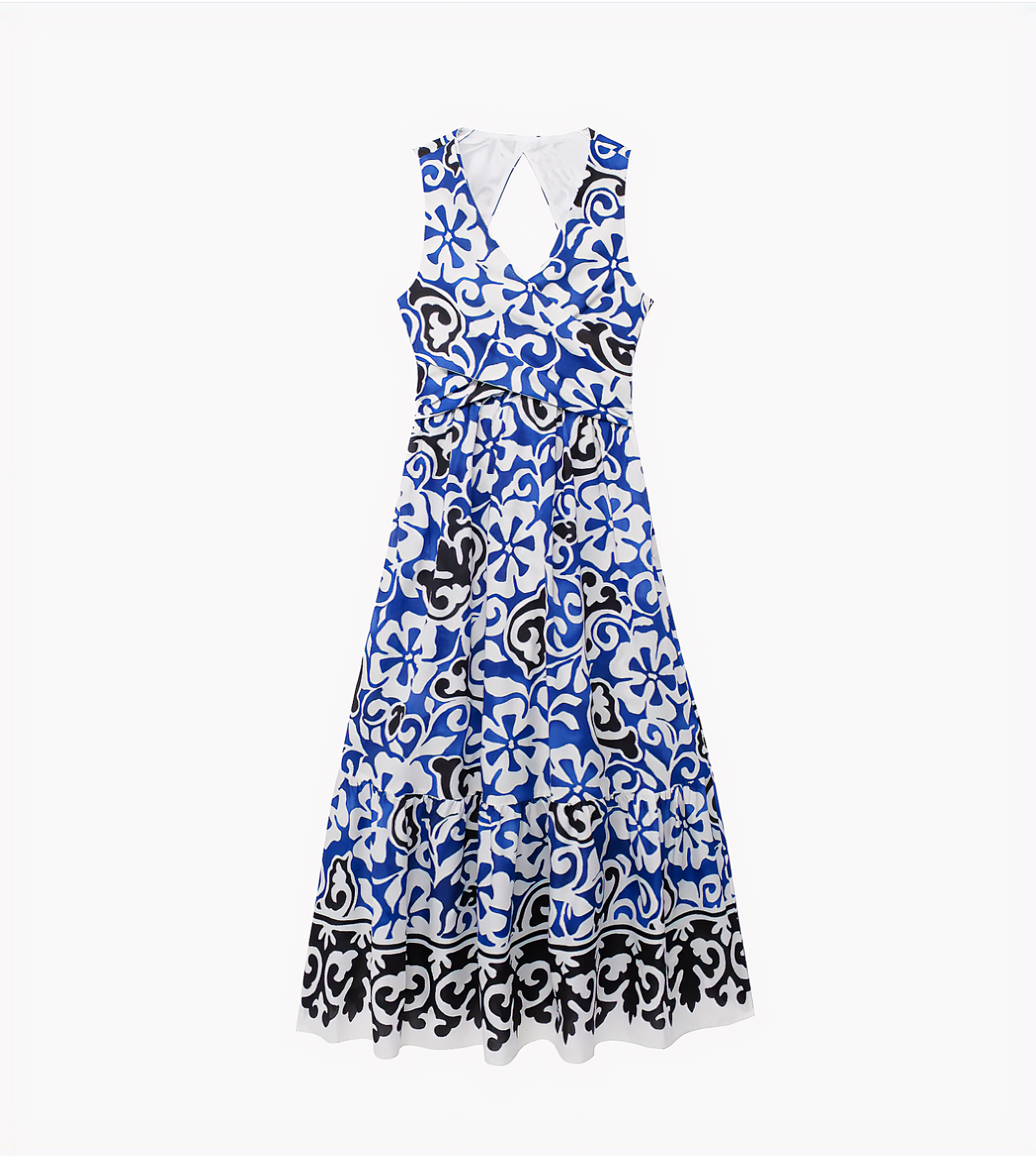 Summer Double Breasted Printed V-neck Backless Slimming Dress