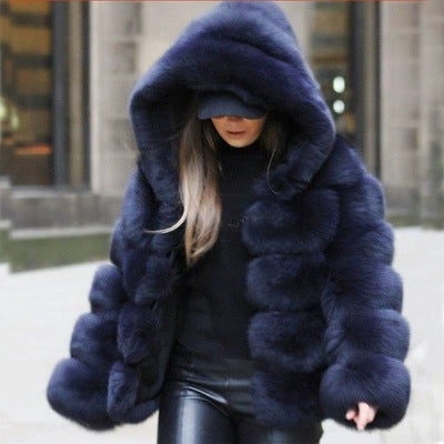 Women Luxury Winter Warm Fluffy Faux Fur Coat Jacket