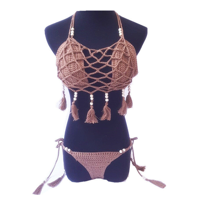 Hollow Mesh Lace-up Swimwear