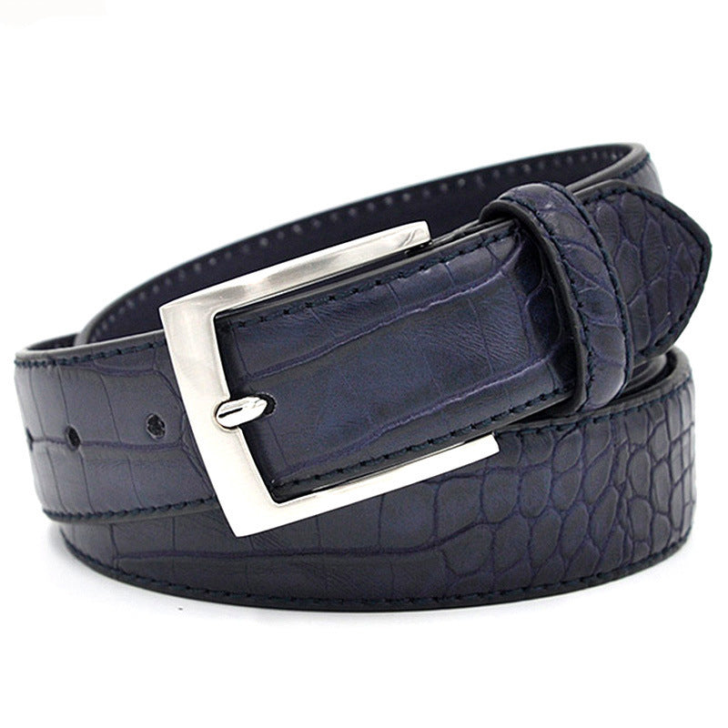 Luxury Faux Pattern Leather Belt for Men