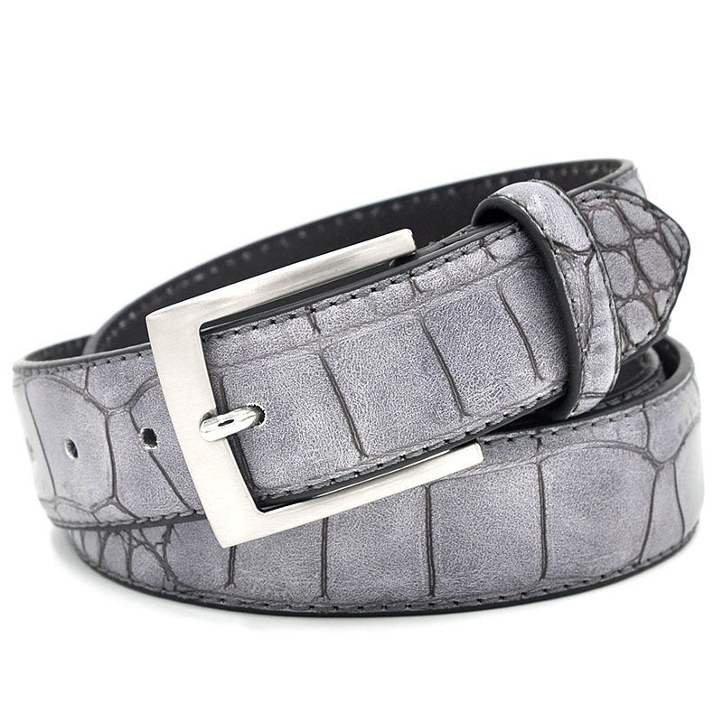 Luxury Faux Pattern Leather Belt for Men