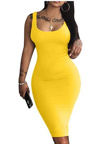 Womens Sexy Bodycon Tank Sleeveless Dress