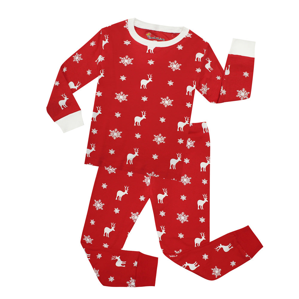 Printed Christmas Deer Children'sCotton Pyjamas
