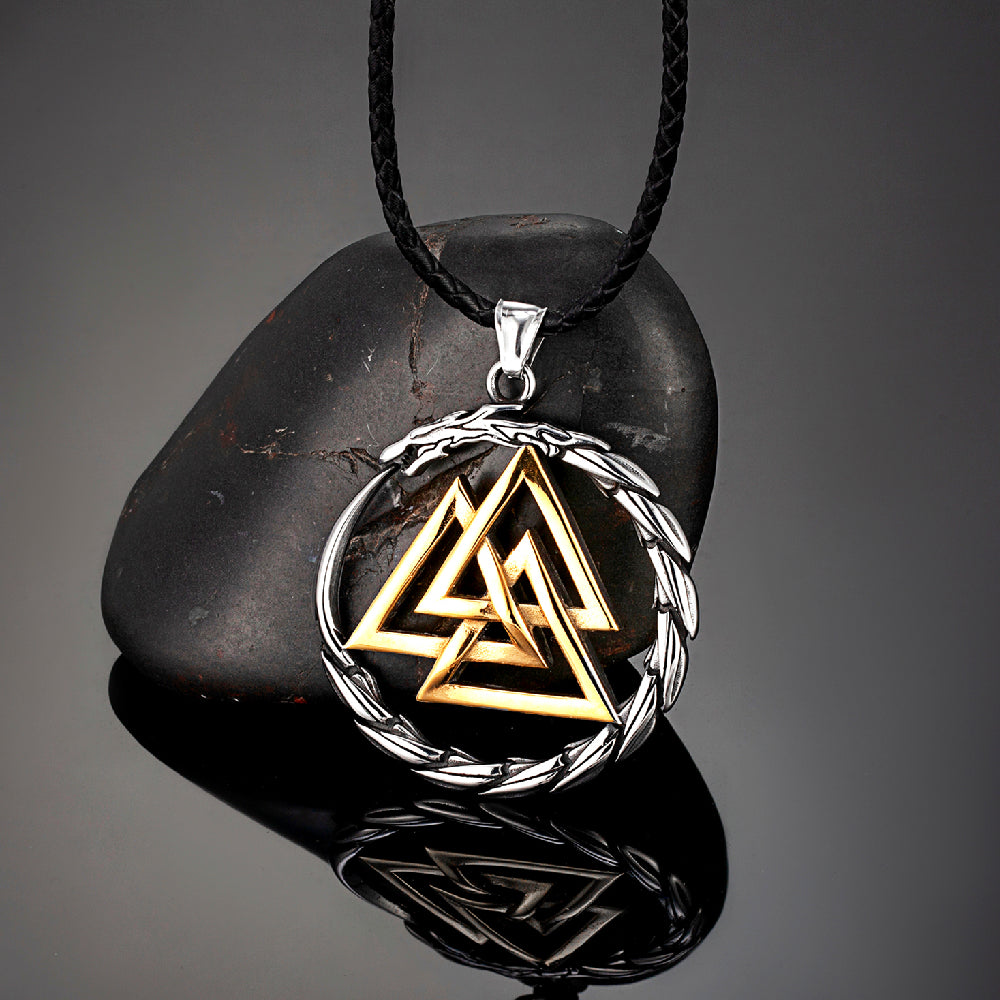 Punk Vikings Dragon Stainless Steel Nordic Run Necklace