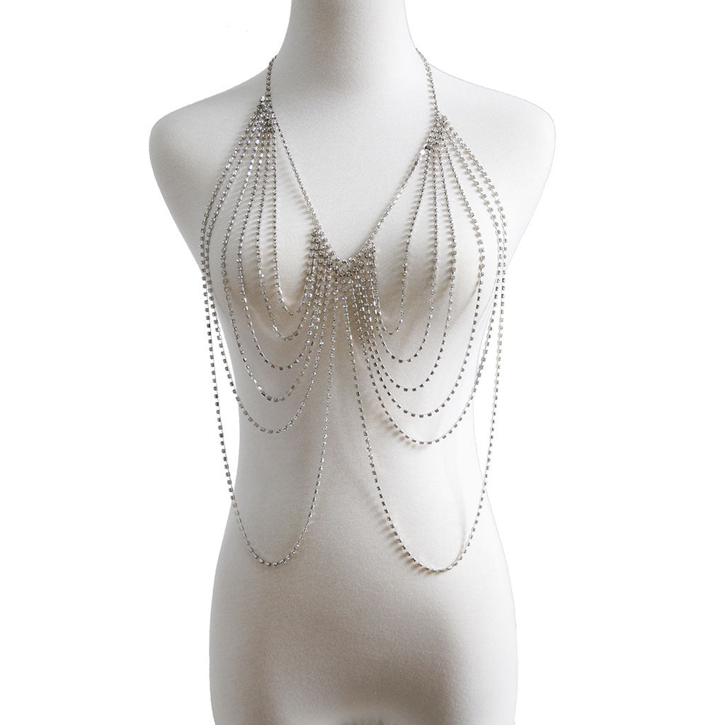 Fashion Multi Layered Fringe Diamond Body Chain