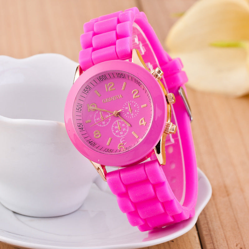 Silicone Couple Trendy Women's Quartz Wristwatch