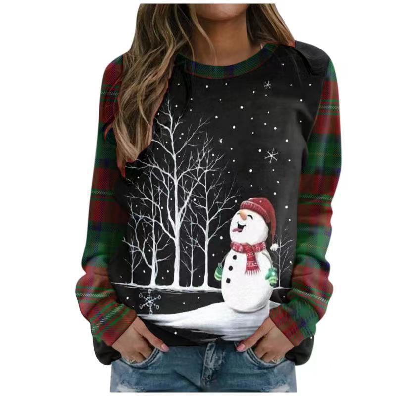Elf Print Long Sleeve Crew Neck Sweatshirt