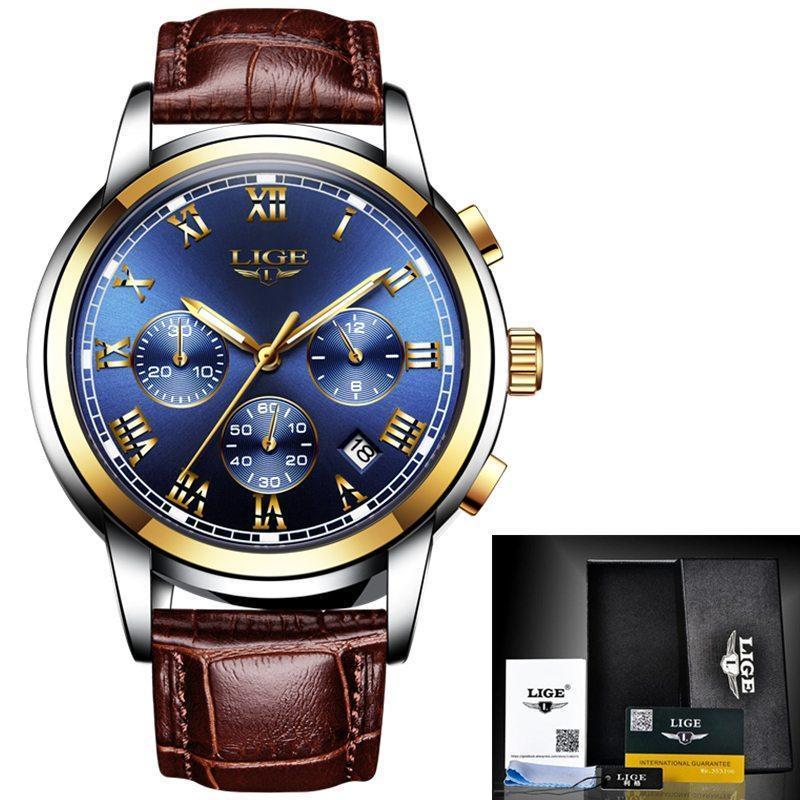 Mens Leather Casual Leather Wristwatch