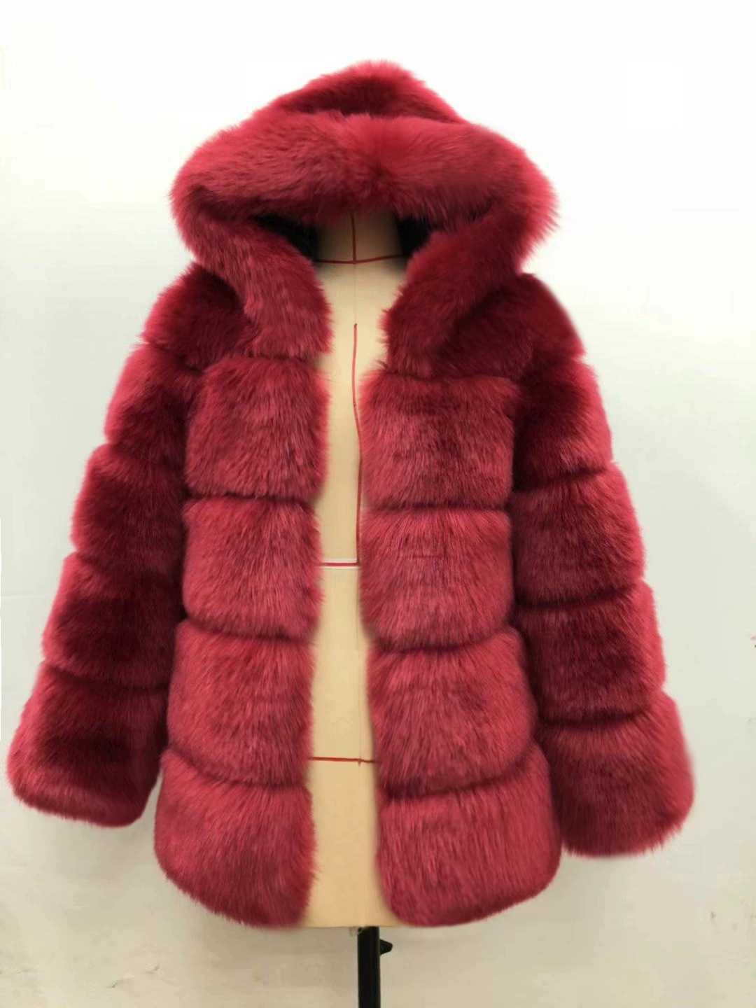 Women Luxury Winter Warm Fluffy Faux Fur Coat Jacket