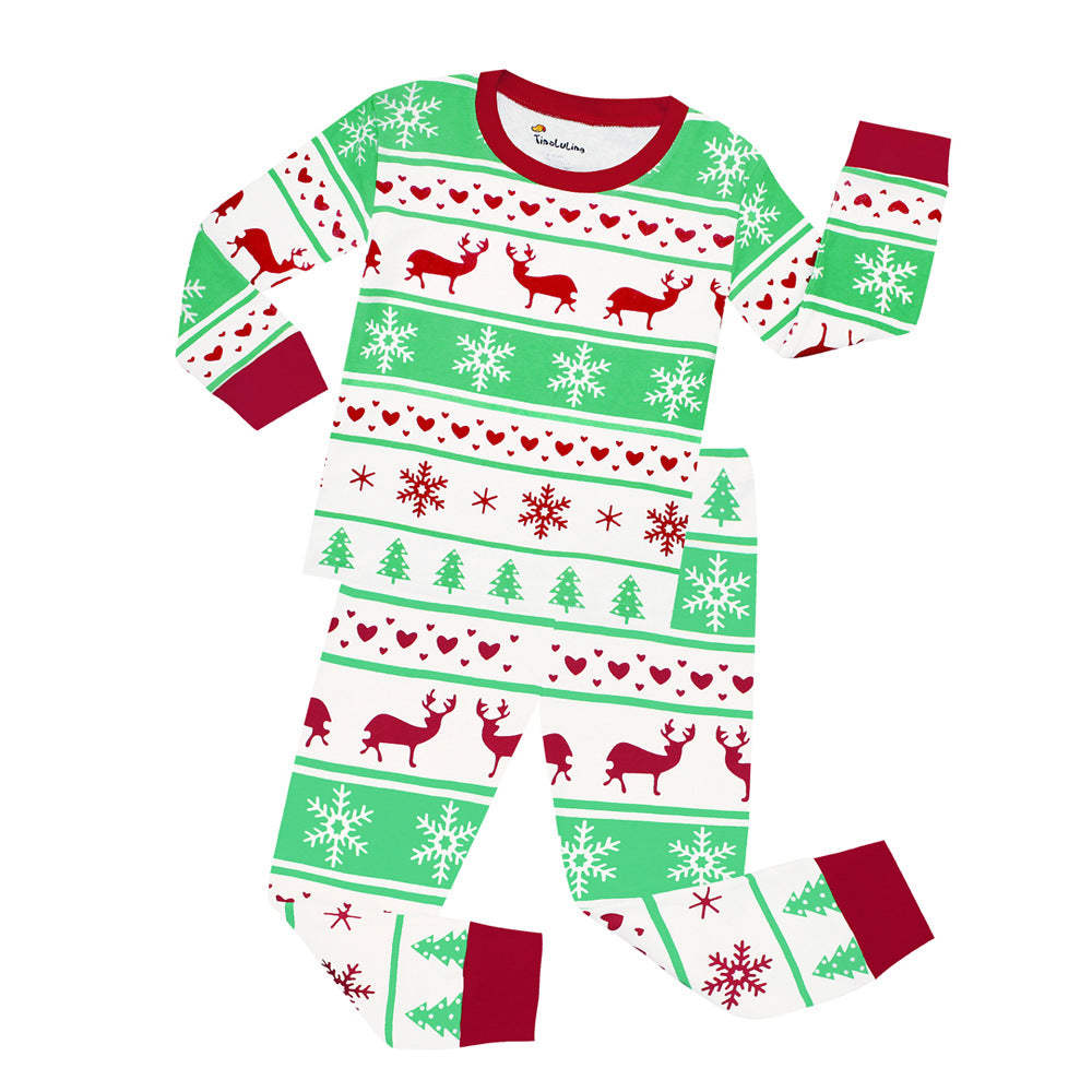 Printed Christmas Deer Children'sCotton Pyjamas