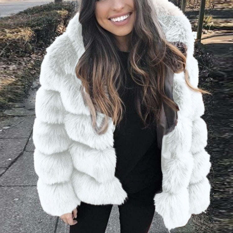 Women Luxury Winter Warm Fluffy Faux Fur Coat Jacket