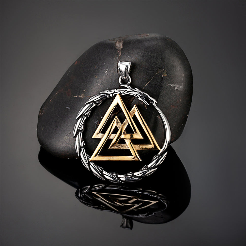 Punk Vikings Dragon Stainless Steel Nordic Run Necklace