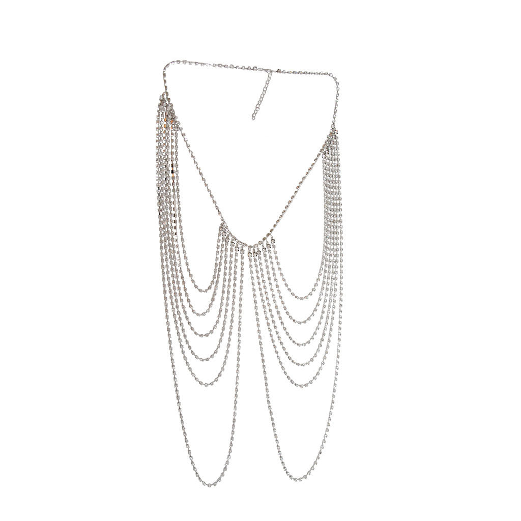 Fashion Multi Layered Fringe Diamond Body Chain