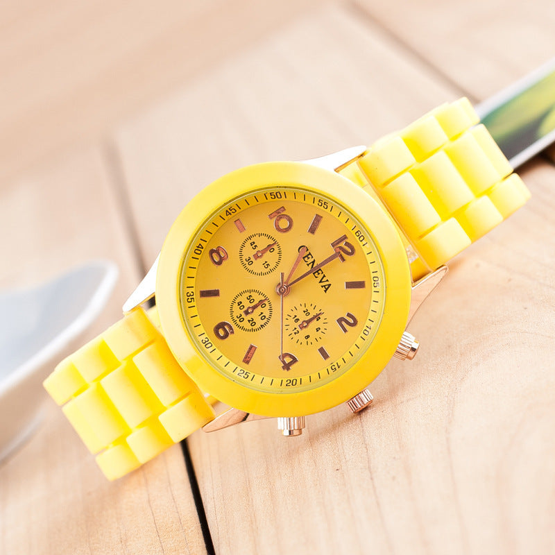 Silicone Couple Trendy Women's Quartz Wristwatch