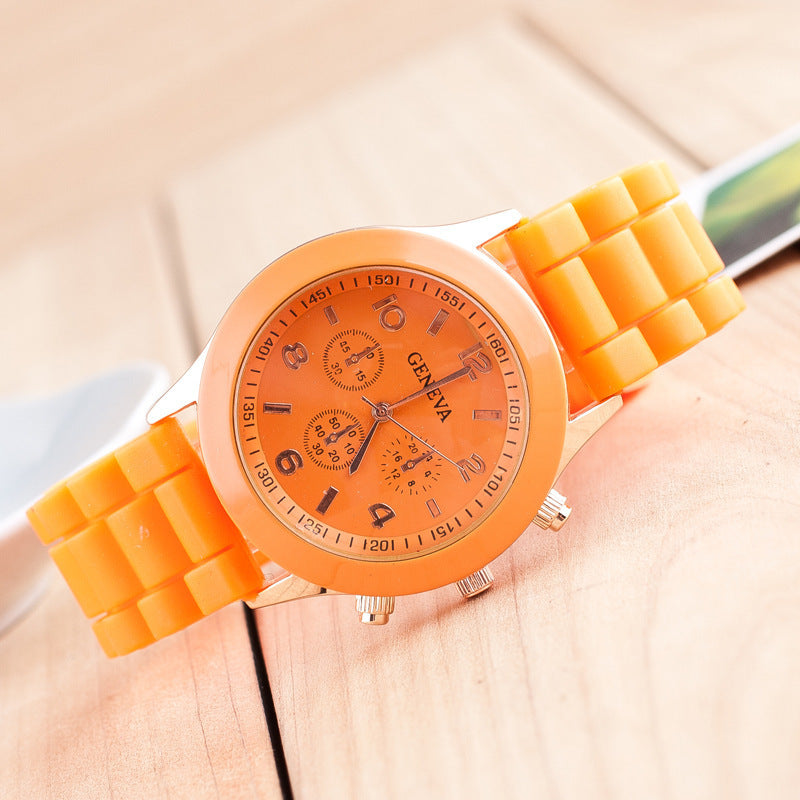 Silicone Couple Trendy Women's Quartz Wristwatch