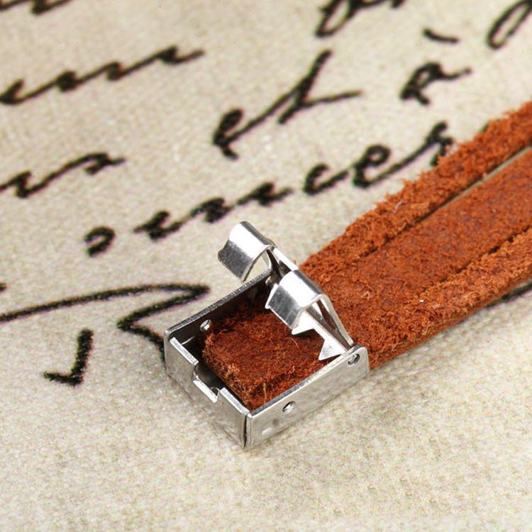 Trendy Leather Belt Stainless Steel Buckle Bracelet Women's Wristwatch