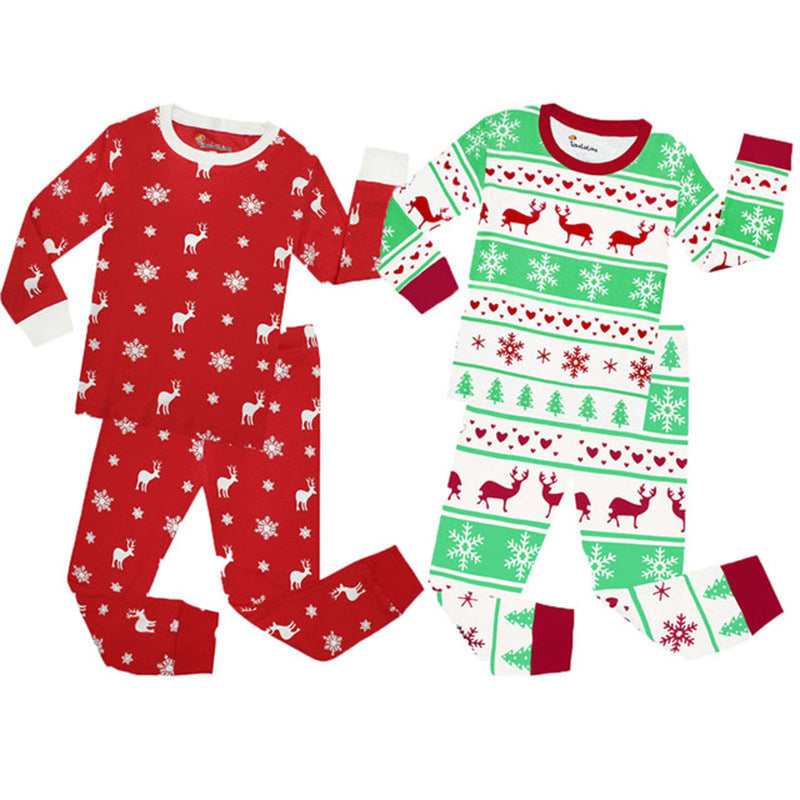 Printed Christmas Deer Children'sCotton Pyjamas