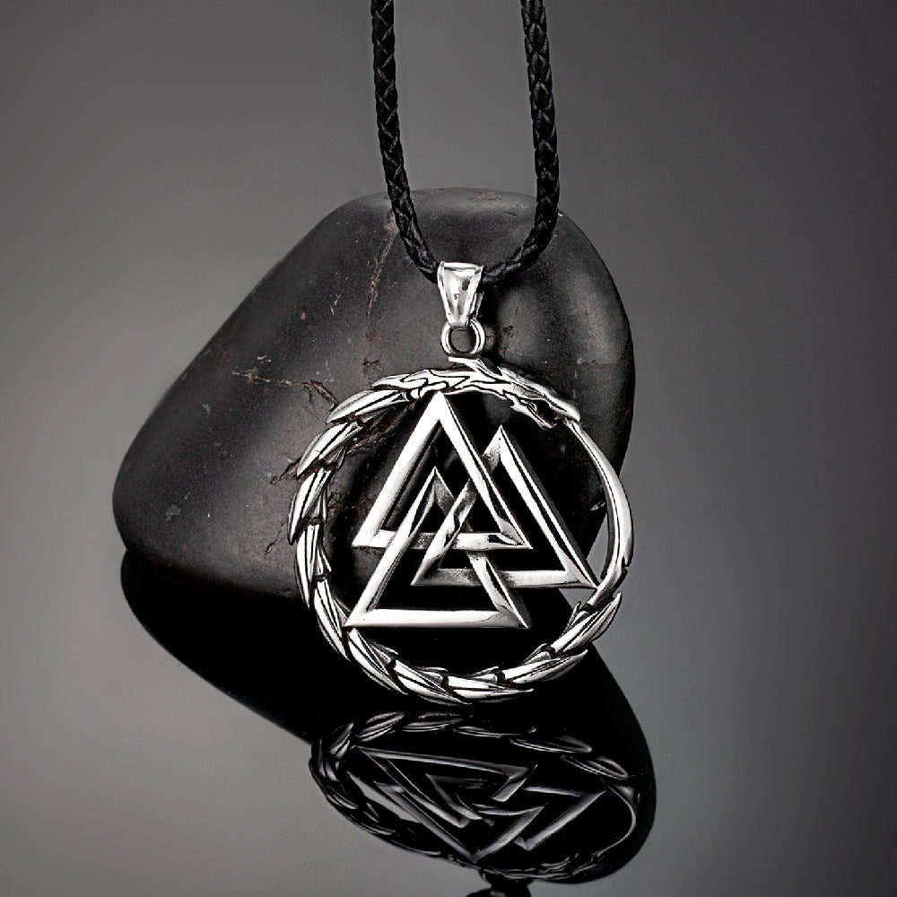 Punk Vikings Dragon Stainless Steel Nordic Run Necklace
