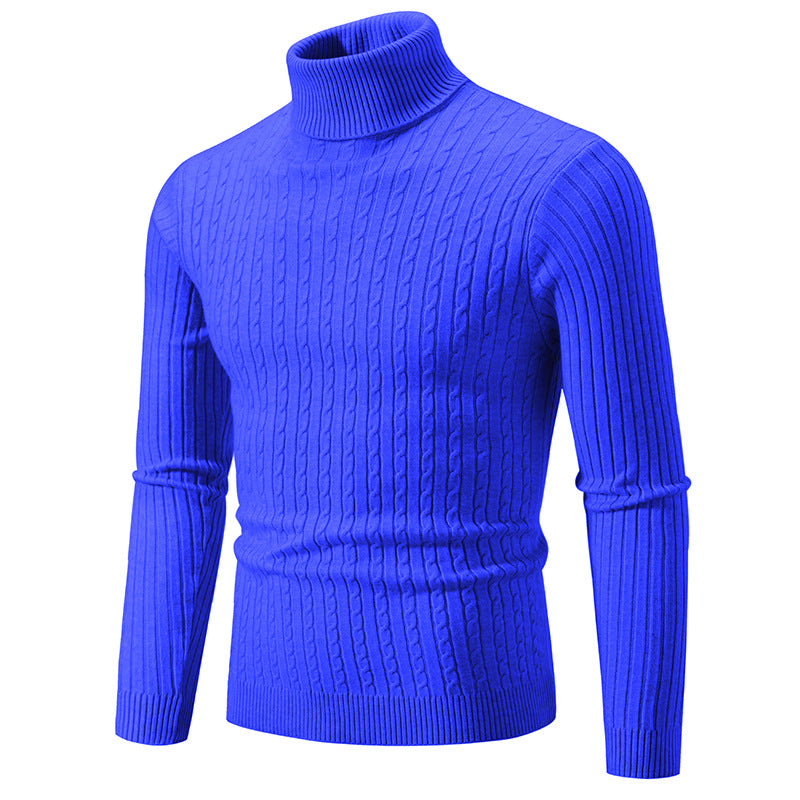 2023 Cross-border Autumn And Winter Foreign Trade New Men's Solid Color Sweater Fashion Long Sleeve Turtleneck Sweater Couple Base Shirt