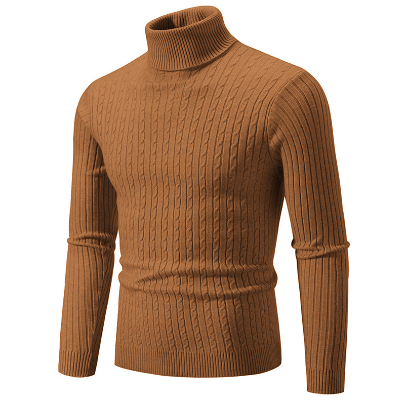 2023 Cross-border Autumn And Winter Foreign Trade New Men's Solid Color Sweater Fashion Long Sleeve Turtleneck Sweater Couple Base Shirt