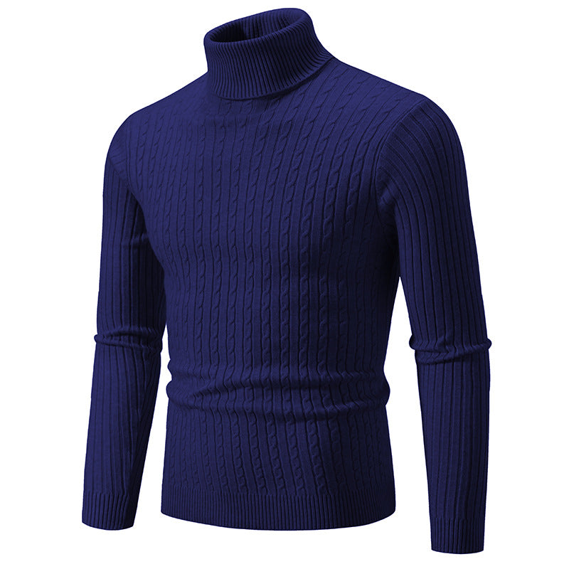 2023 Cross-border Autumn And Winter Foreign Trade New Men's Solid Color Sweater Fashion Long Sleeve Turtleneck Sweater Couple Base Shirt