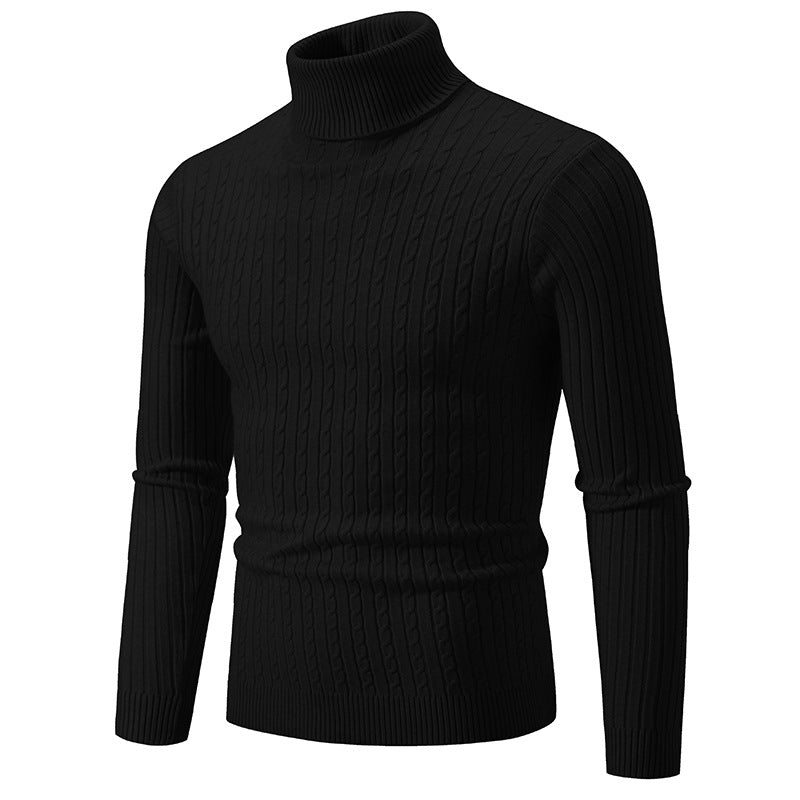 2023 Cross-border Autumn And Winter Foreign Trade New Men's Solid Color Sweater Fashion Long Sleeve Turtleneck Sweater Couple Base Shirt