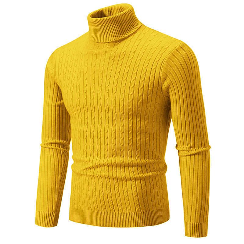2023 Cross-border Autumn And Winter Foreign Trade New Men's Solid Color Sweater Fashion Long Sleeve Turtleneck Sweater Couple Base Shirt