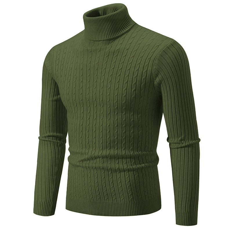 2023 Cross-border Autumn And Winter Foreign Trade New Men's Solid Color Sweater Fashion Long Sleeve Turtleneck Sweater Couple Base Shirt