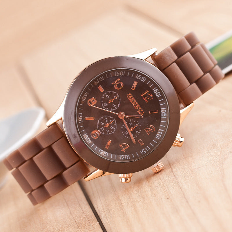 Silicone Couple Trendy Women's Quartz Wristwatch