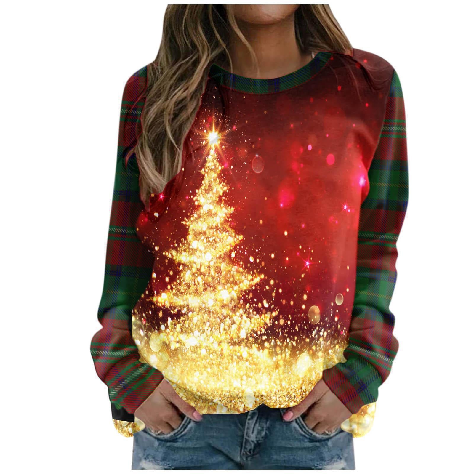 Elf Print Long Sleeve Crew Neck Sweatshirt