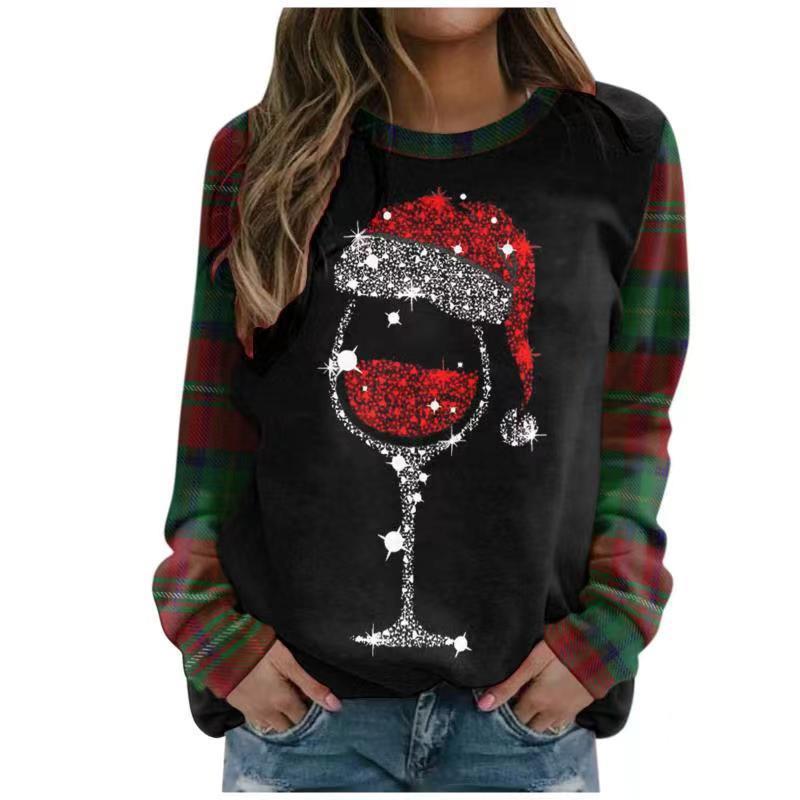 Elf Print Long Sleeve Crew Neck Sweatshirt