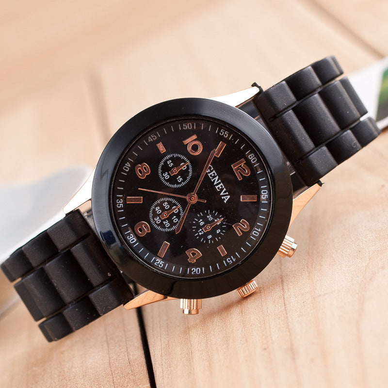 Silicone Couple Trendy Women's Quartz Wristwatch