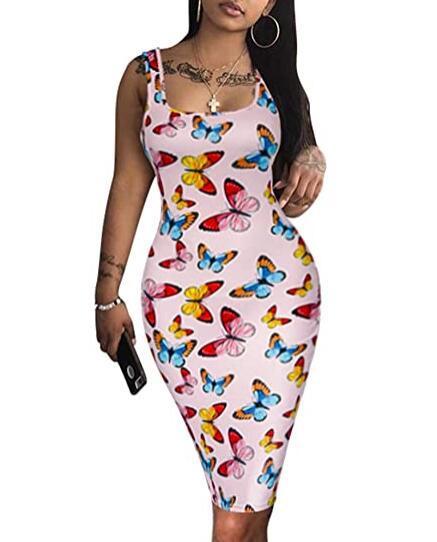 Womens Sexy Bodycon Tank Sleeveless Dress