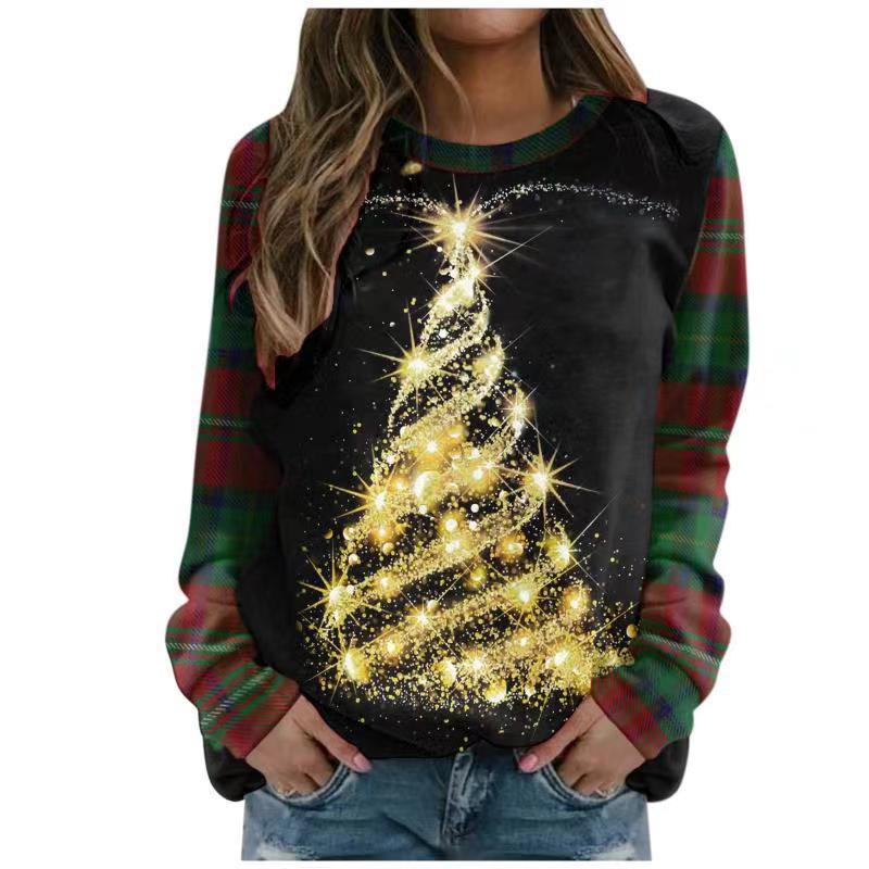 Elf Print Long Sleeve Crew Neck Sweatshirt