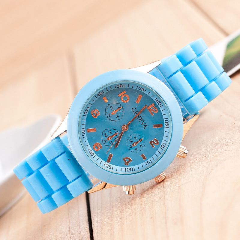 Silicone Couple Trendy Women's Quartz Wristwatch