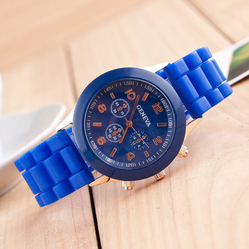 Silicone Couple Trendy Women's Quartz Wristwatch