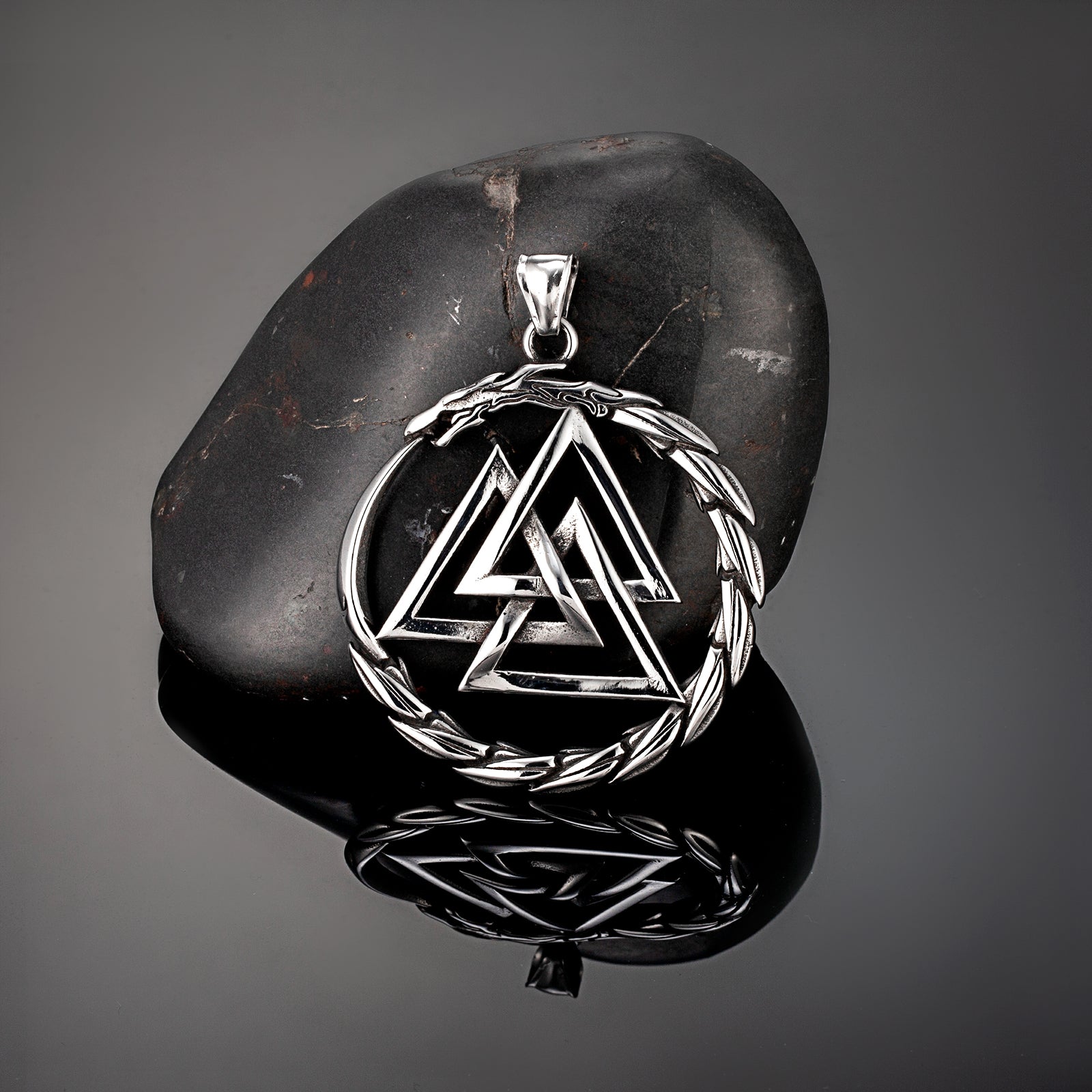 Punk Vikings Dragon Stainless Steel Nordic Run Necklace