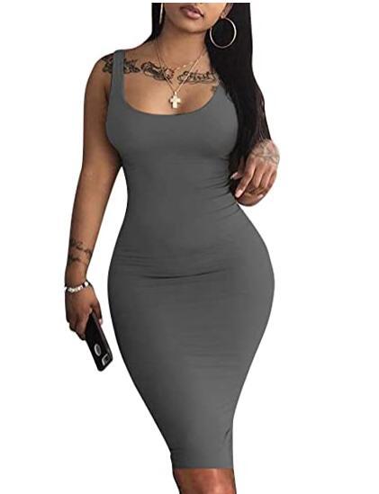Womens Sexy Bodycon Tank Sleeveless Dress