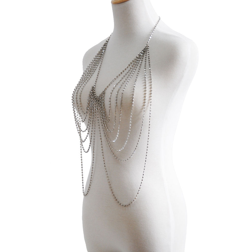 Fashion Multi Layered Fringe Diamond Body Chain