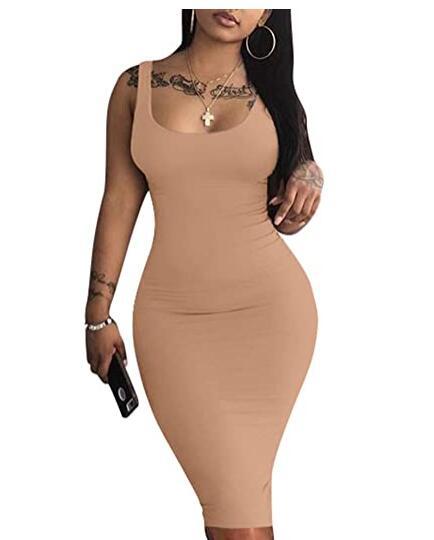 Womens Sexy Bodycon Tank Sleeveless Dress