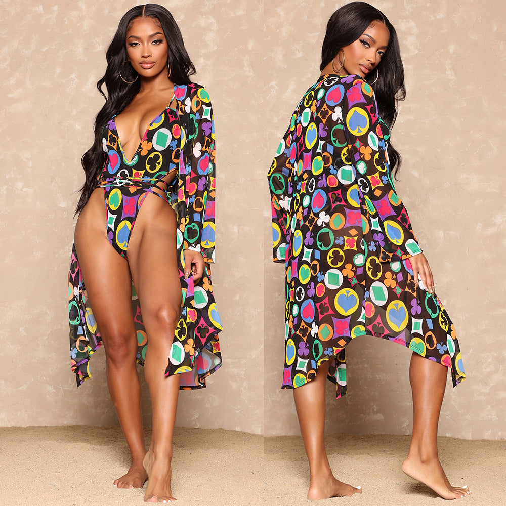 Swimsuit Ladies Two-piece Set Shawl