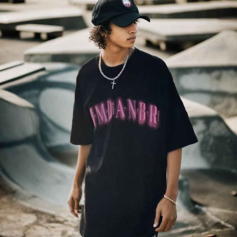 Graffiti Letter Printing Summer T Shirt Minimalist Cotton High Quality Fashion Simple Design Loose Oversize Casual Tops