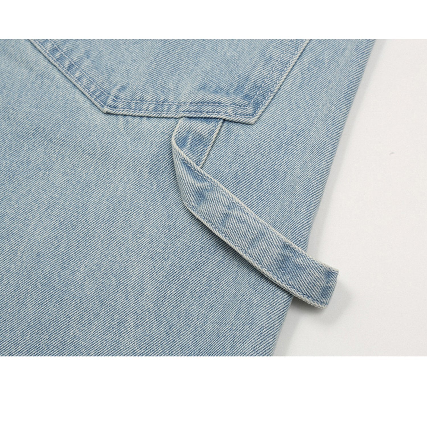 Men's And Women's Urban Simple Straight-Leg Pants With Decorative Tape High Street Washed Jeans For Men And Women Multi-Size