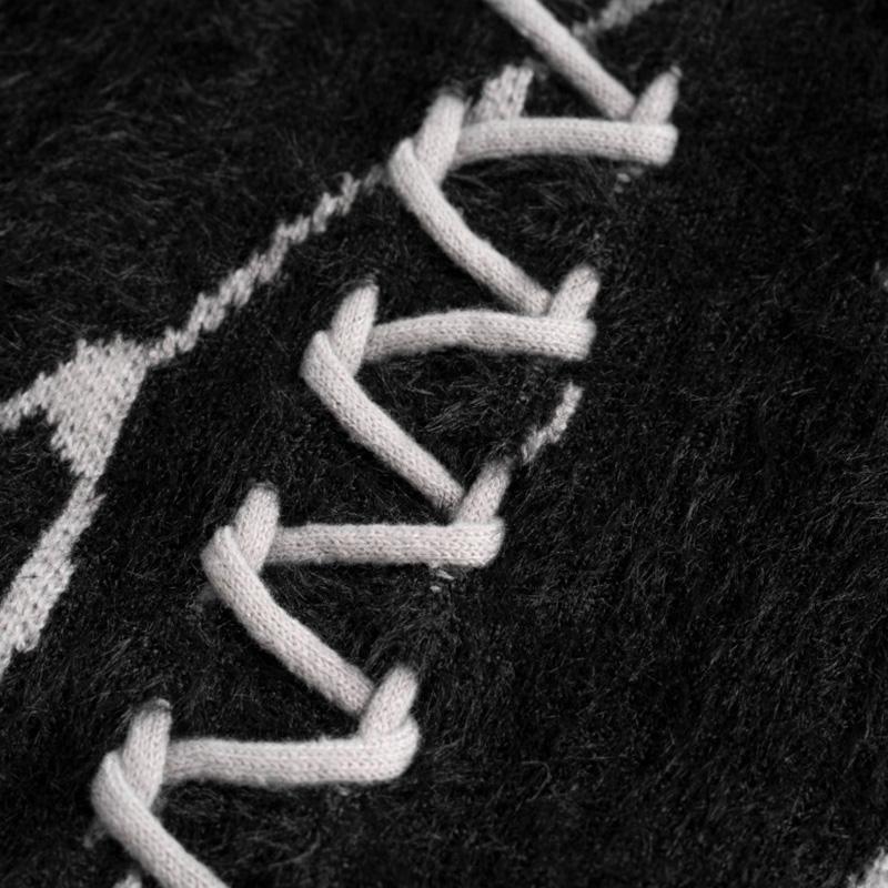 Knitwear Sweater Black Turtleneck Winter Oversize Pullover Fashion Punk Gothic Streetwear High Street Tops
