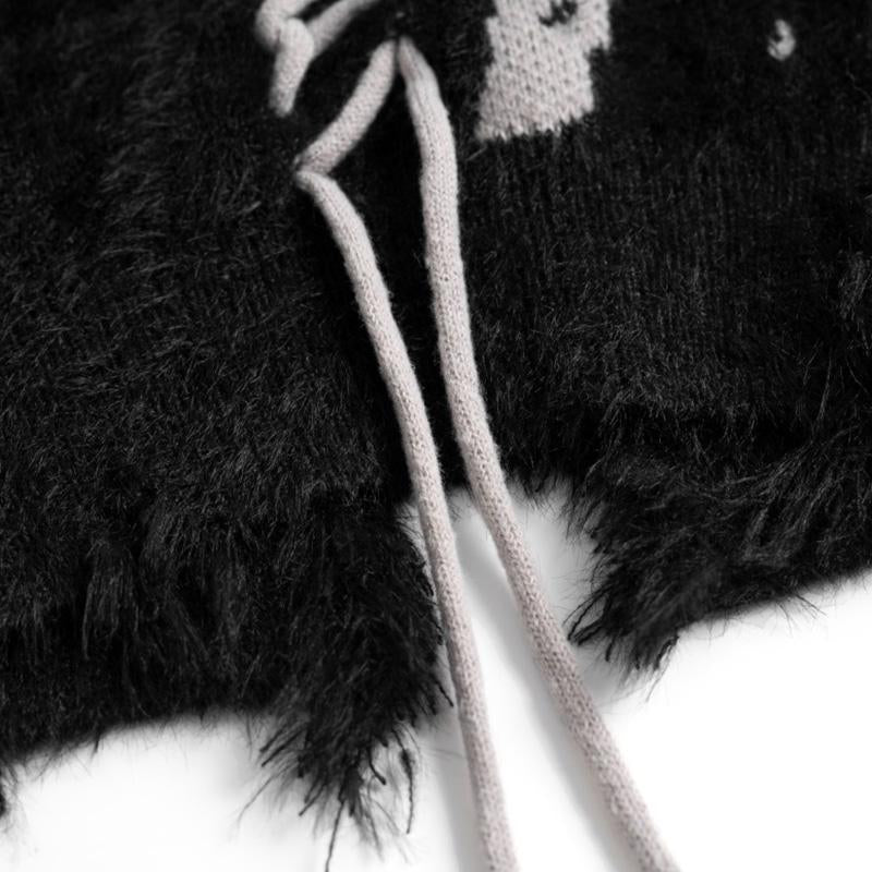 Knitwear Sweater Black Turtleneck Winter Oversize Pullover Fashion Punk Gothic Streetwear High Street Tops