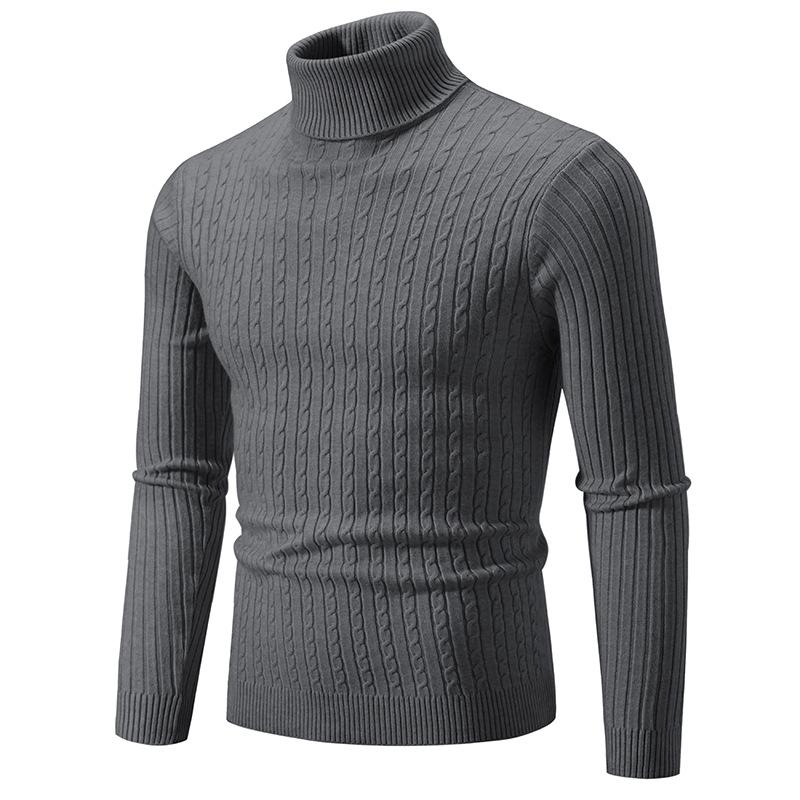 2023 Cross-border Autumn And Winter Foreign Trade New Men's Solid Color Sweater Fashion Long Sleeve Turtleneck Sweater Couple Base Shirt