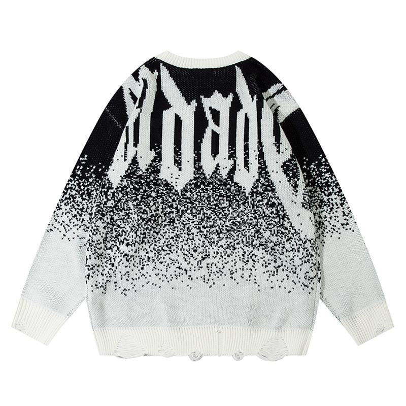 Big Letter Sweater Pullovers Oversize Autumn Casual Round Neck Warm Long Sleeve Special Design