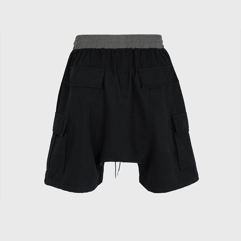Men's Spring And Summer Urban Drawstring Washable Workwear Casual Pants Men's And Women's Same Micro-Hanging High Street Shorts